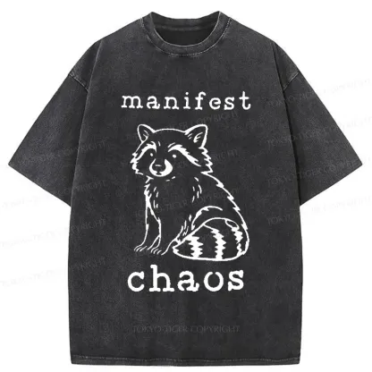 Tokyo-Tiger Manifest Chaos Raccoon Washed T-Shirt
