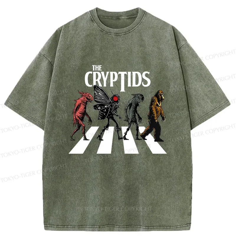 Tokyo-Tiger Monsters Crossing The Road Washed T-Shirt