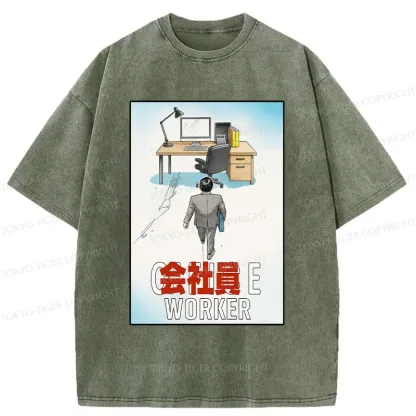 Tokyo-Tiger Worker Return To Their Workstation Washed T-Shirt