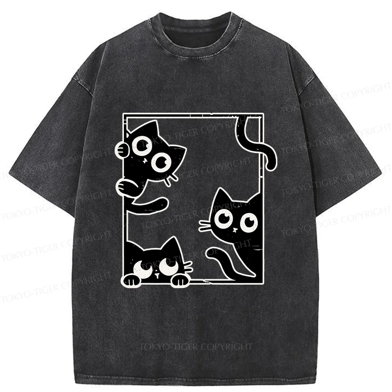 Tokyo-Tiger Looking At Your Cats Washed T-Shirt