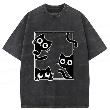 Tokyo-Tiger Looking At Your Cats Washed T-Shirt