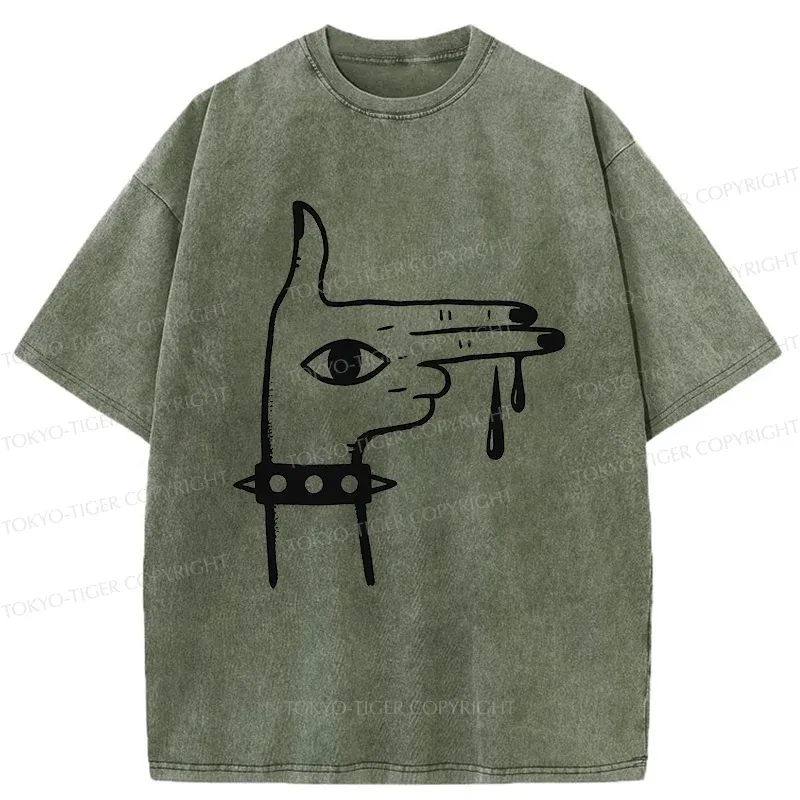 Tokyo-Tiger Rock Gesture Washed T-Shirt