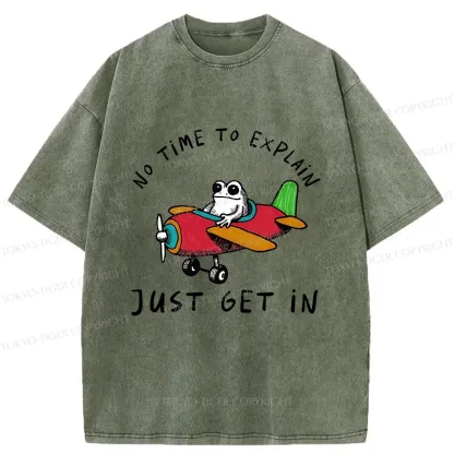 Tokyo-Tiger Frog Flying A Plane Washed T-Shirt