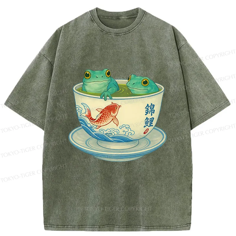 Tokyo-Tiger Frog Tea Washed T-Shirt