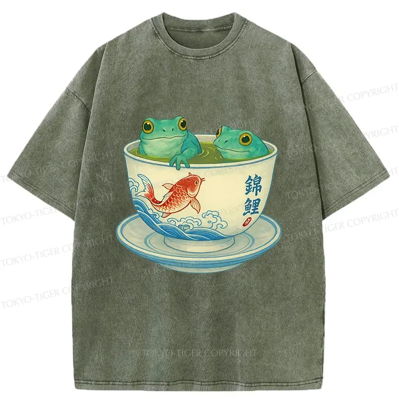 Tokyo-Tiger Frog Tea Washed T-Shirt