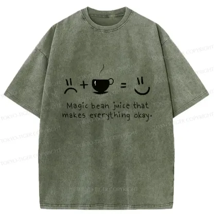 Tokyo-Tiger Magic Coffee Beans Washed T-Shirt