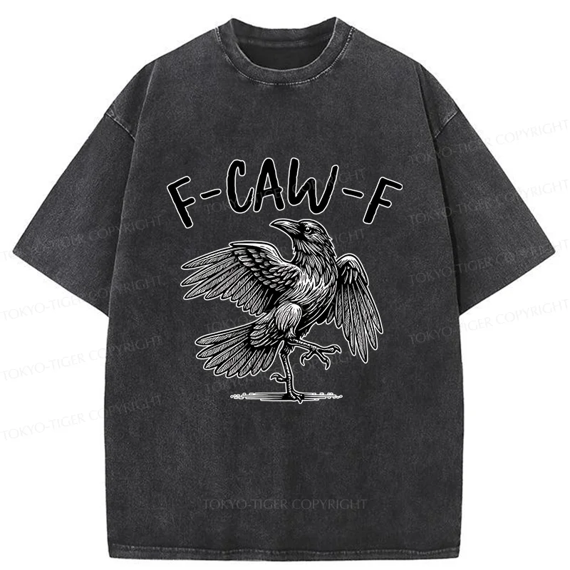 Tokyo-Tiger Crow's Cry Funny Washed T-Shirt