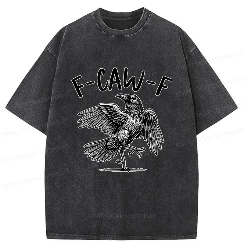 Tokyo-Tiger Crow's Cry Funny Washed T-Shirt
