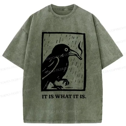 Tokyo-Tiger Smoking Crow Washed T-Shirt
