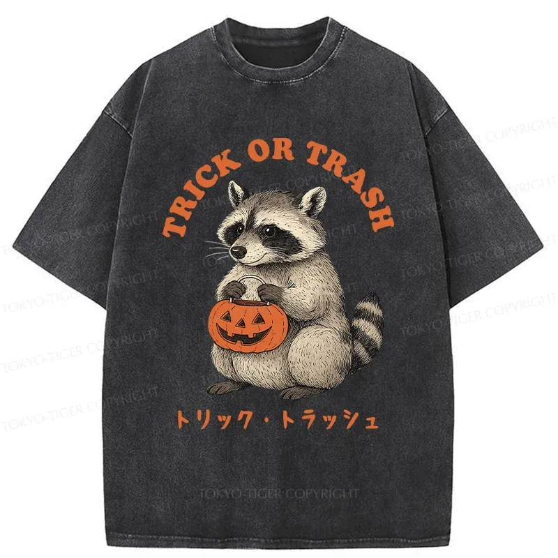 Tokyo-Tiger Halloween Raccoon Washed T-Shirt