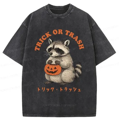 Tokyo-Tiger Halloween Raccoon Washed T-Shirt