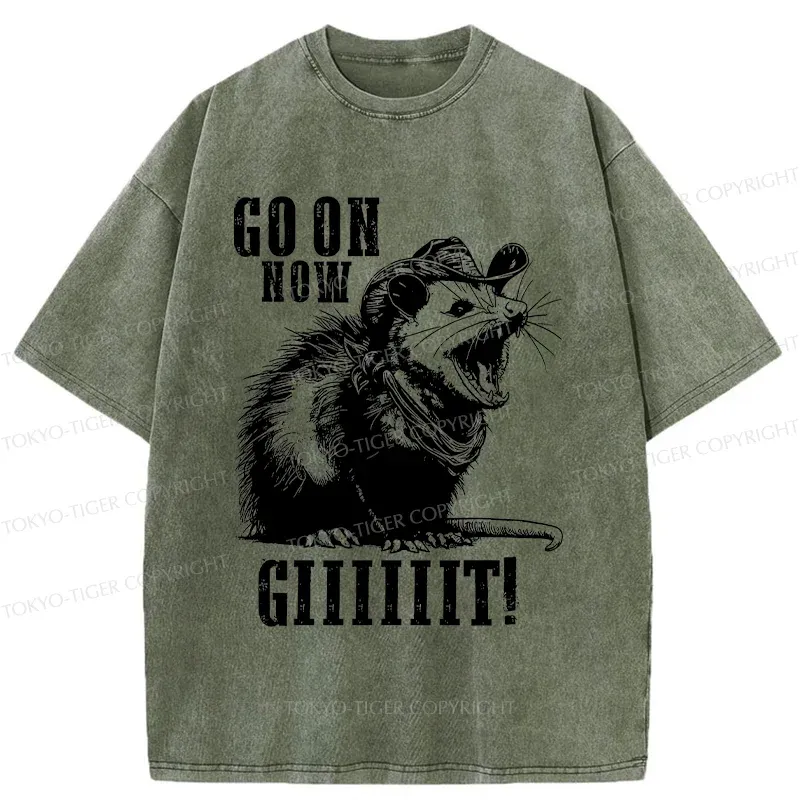 Tokyo-Tiger Surprised Possum Washed T-Shirt Sale