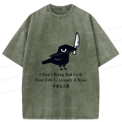 Tokyo-Tiger Cawfee Funny Washed T-Shirt