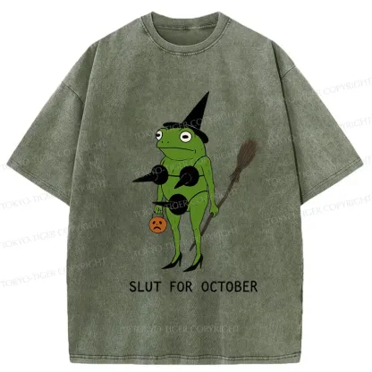 Tokyo-Tiger Halloween Frog Witch Washed T-Shirt