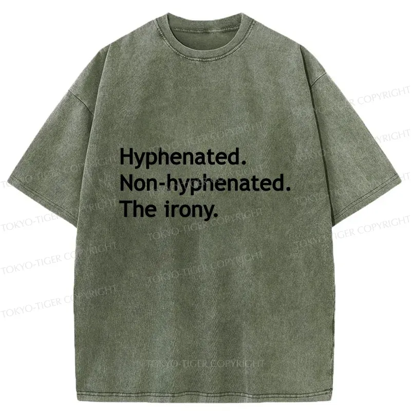 Tokyo-Tiger Hyphenated Funny Washed T-Shirt