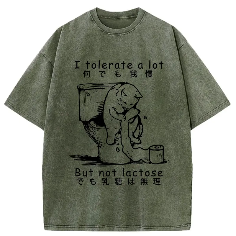 Tokyo-Tiger I Am Lactose Intolerant Washed T-Shirt