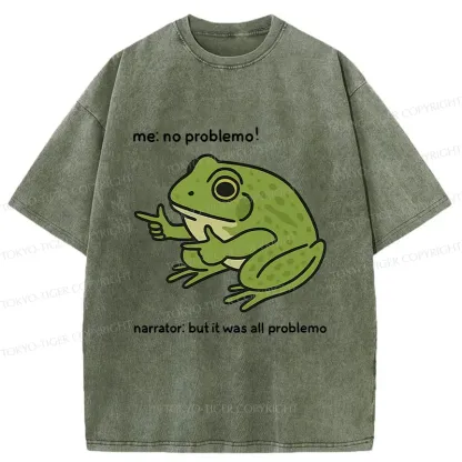 Tokyo-Tiger Stupid Frog Meme Washed T-Shirt