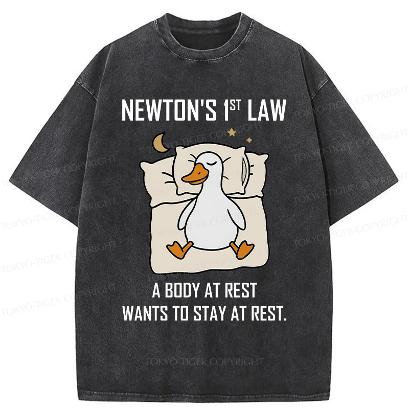 Tokyo-Tiger Sleeping Duck funny Washed T-Shirt