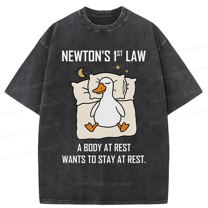 Tokyo-Tiger Sleeping Duck funny Washed T-Shirt