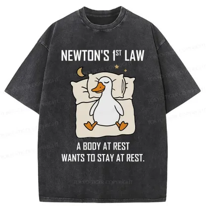 Tokyo-Tiger Sleeping Duck funny Washed T-Shirt