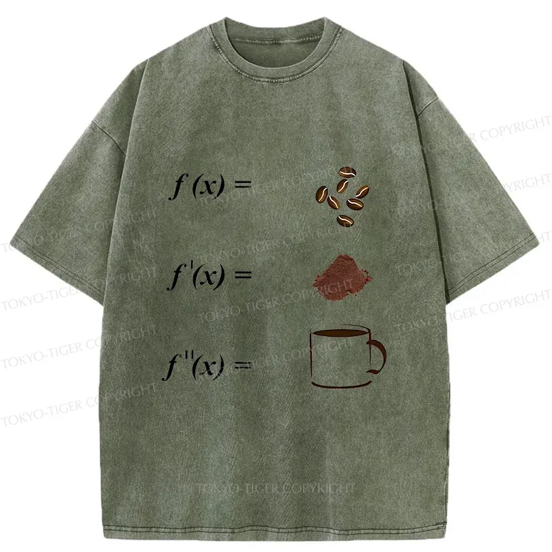 Tokyo-Tiger Coffee Bean Formula Washed T-Shirt