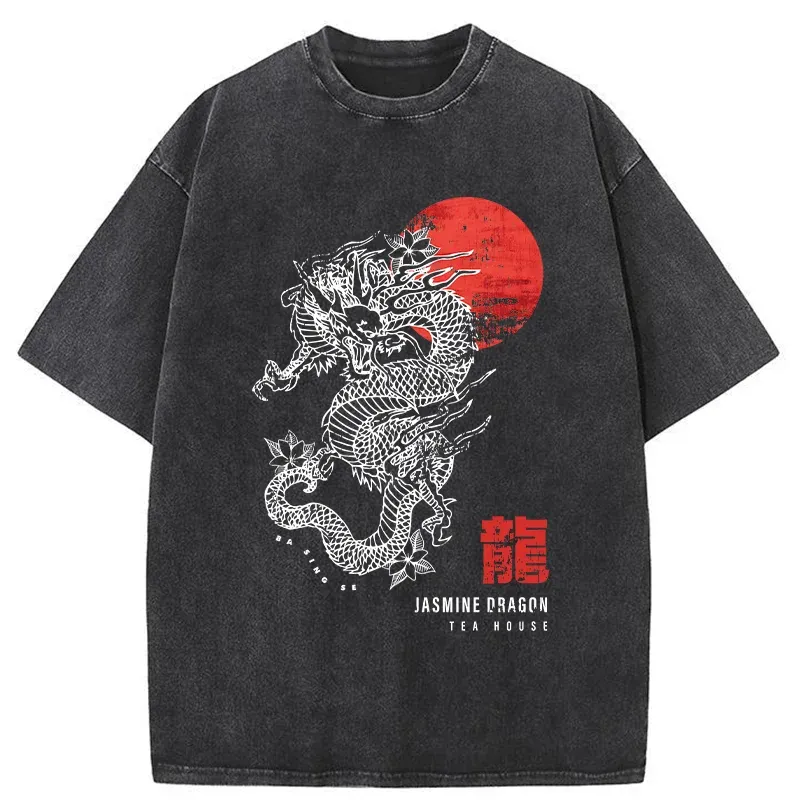 Tokyo-Tiger Japanese Dragon Washed T-Shirt
