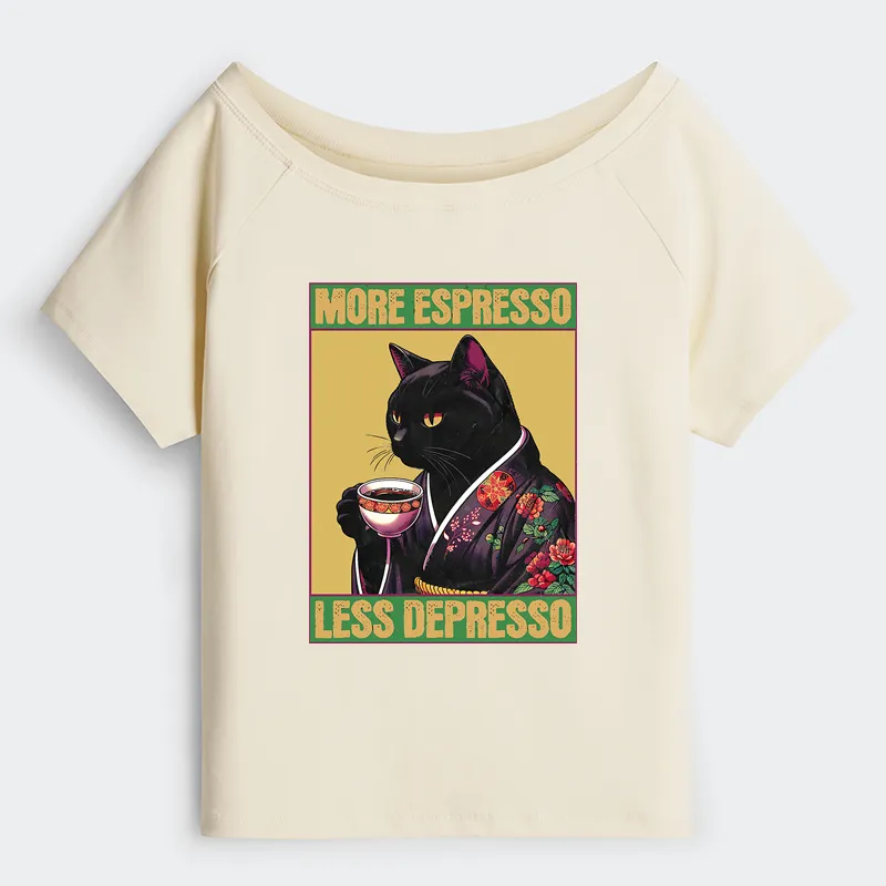 Tokyo-Tiger Up Caffeine Down Depression Off Shoulder T-Shirt