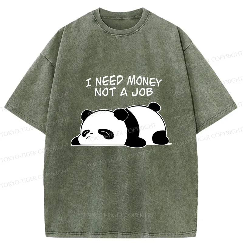 Tokyo-Tiger Lazy Panda Washed T-Shirt Sale
