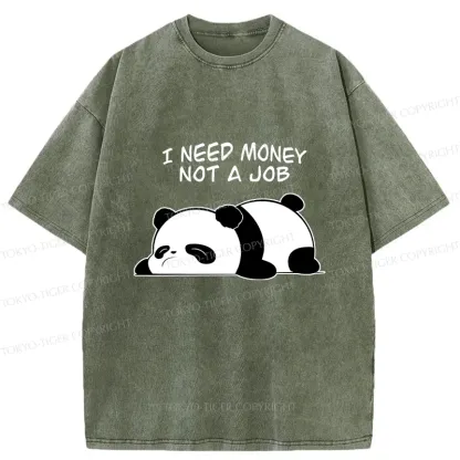 Tokyo-Tiger Lazy Panda Washed T-Shirt