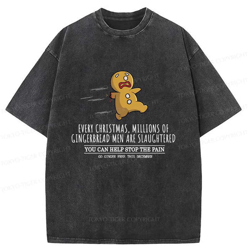 Tokyo-Tiger Gingerbread Man Disaster Washed T-Shirt