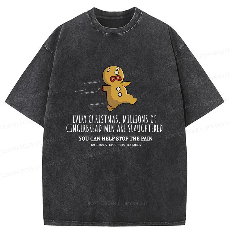 Tokyo-Tiger Gingerbread Man Disaster Washed T-Shirt