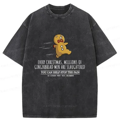 Tokyo-Tiger Gingerbread Man Disaster Washed T-Shirt