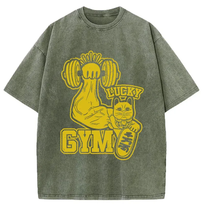 Tokyo-Tiger Strong Lucky Cat Washed T-Shirt