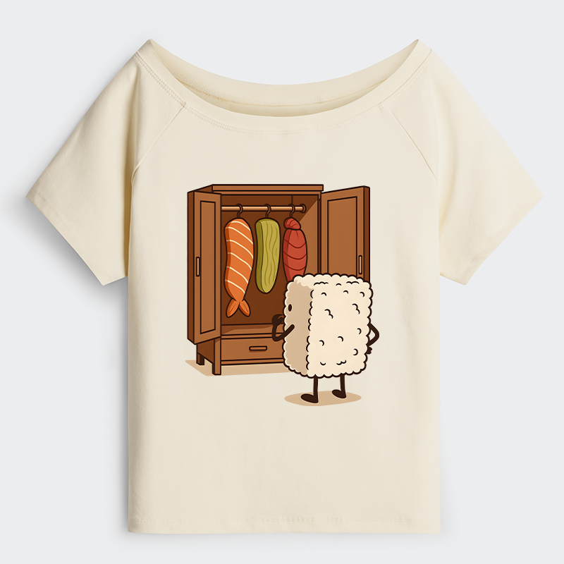 Tokyo-Tiger Sushi Pick Out Clothes Off Shoulder T-Shirt