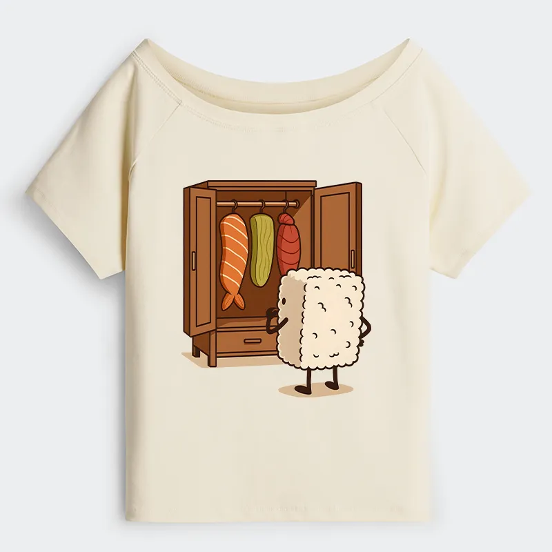 Tokyo-Tiger Sushi Pick Out Clothes Off Shoulder T-Shirt