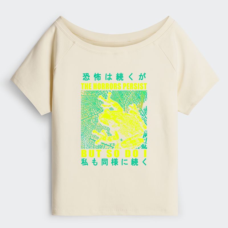 Tokyo-Tiger The Horrors Persist Frog Off Shoulder T-Shirt