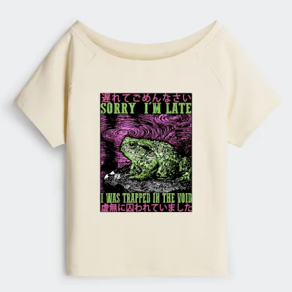 Tokyo-Tiger Frogs Trapped In The Void Off Shoulder T-Shirt