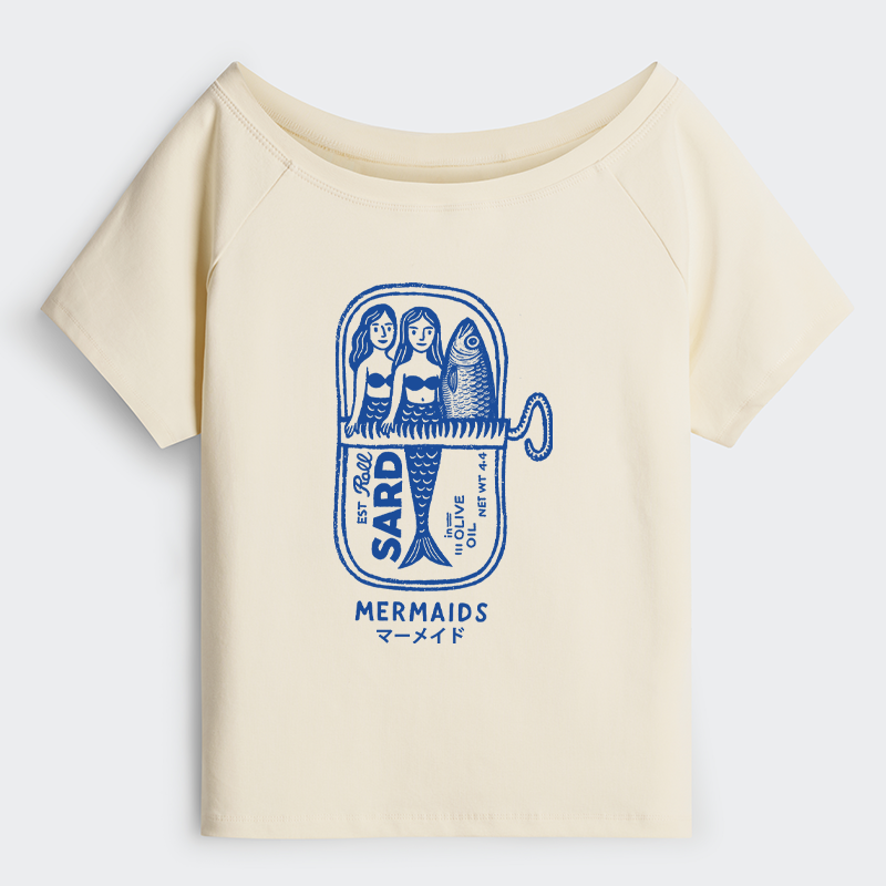 Tokyo-Tiger Mermaid Can Off Shoulder T-Shirt