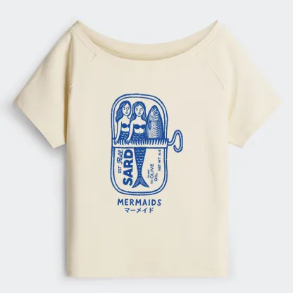 Tokyo-Tiger Mermaid Can Off Shoulder T-Shirt