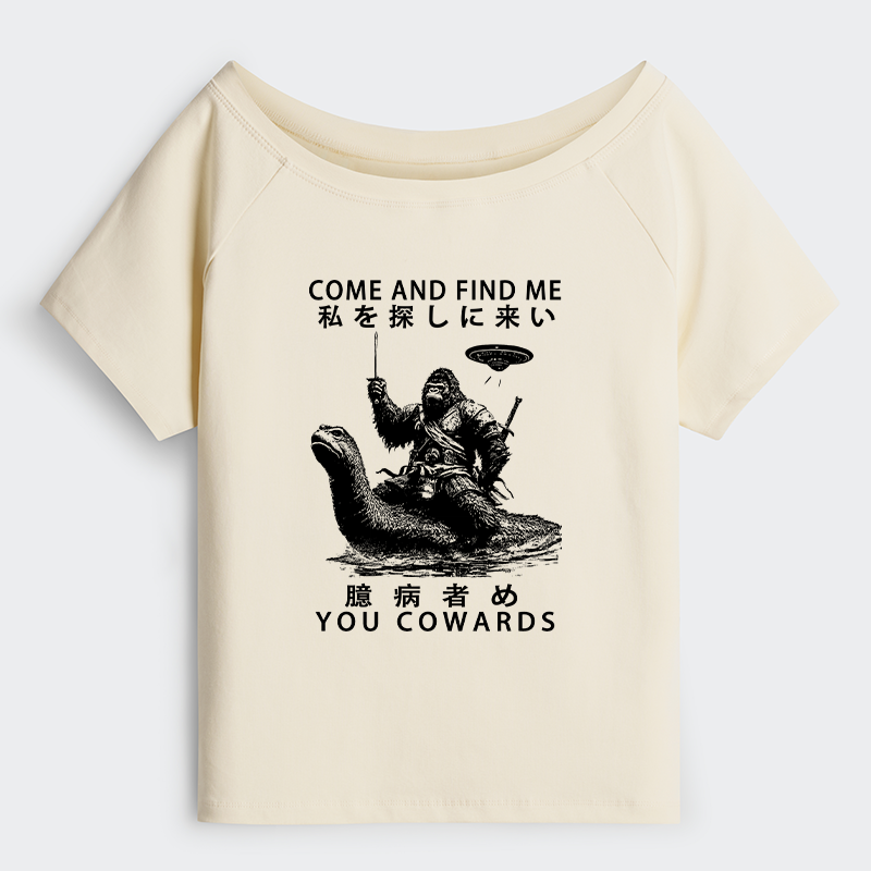 Tokyo-Tiger Can You Find Us Off Shoulder T-Shirt