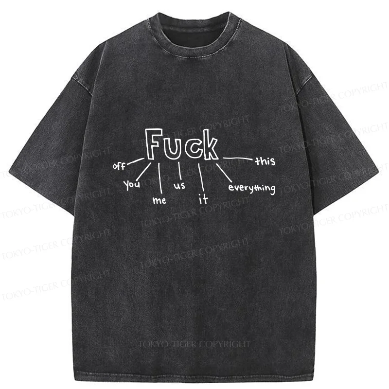 Tokyo-Tiger Word Game Washed T-Shirt