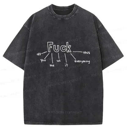 Tokyo-Tiger Word Game Washed T-Shirt