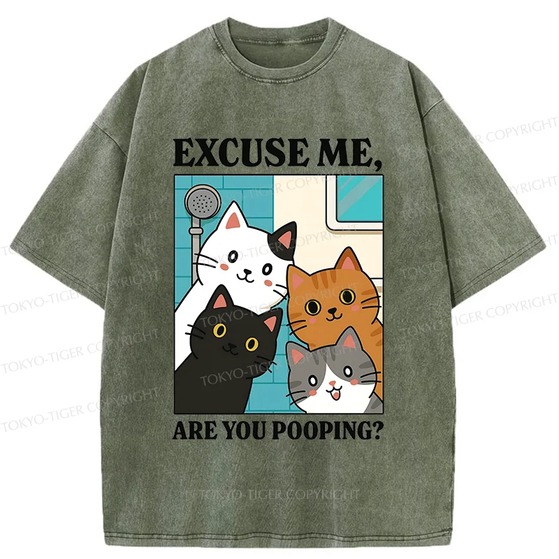 Tokyo-Tiger Cats Is Staring At You Washed T-Shirt