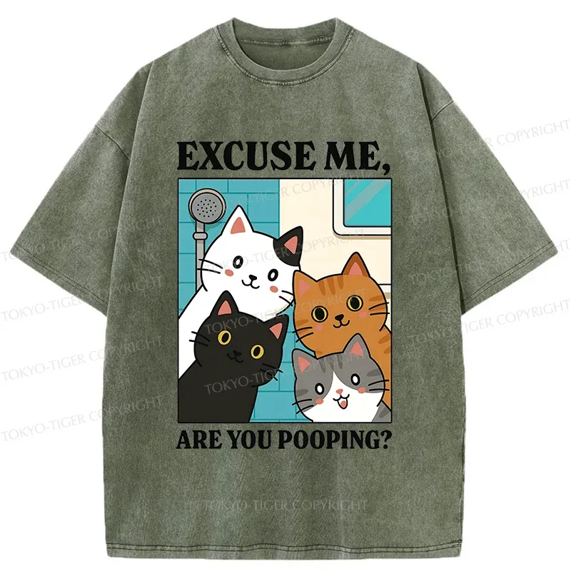 Tokyo-Tiger Cats Is Staring At You Washed T-Shirt