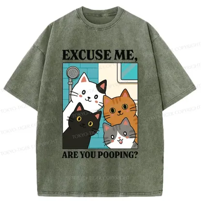 Tokyo-Tiger Cats Is Staring At You Washed T-Shirt