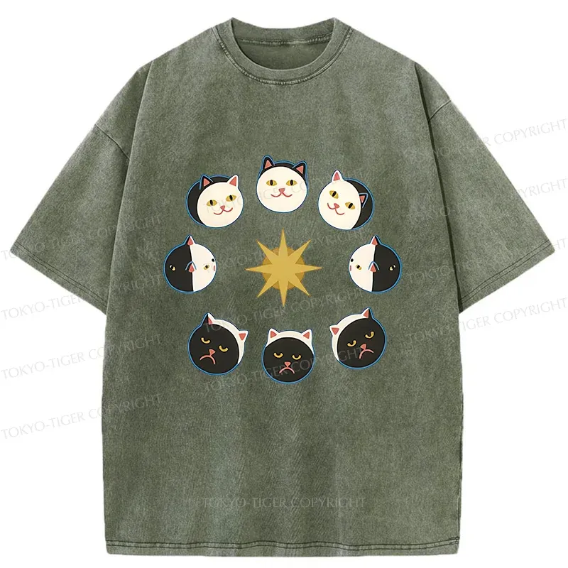 Tokyo-Tiger Eclipse Cat Washed T-Shirt