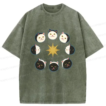 Tokyo-Tiger Eclipse Cat Washed T-Shirt