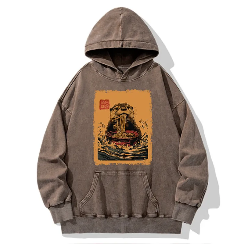 Tokyo-Tiger Ramen Lover Otter Washed Hoodie