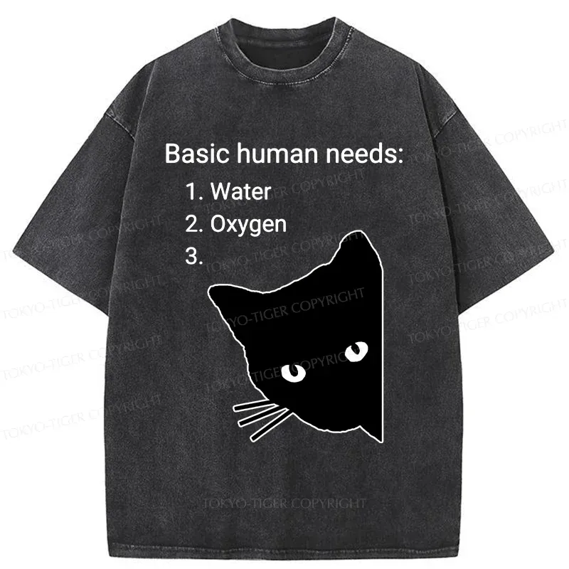 Tokyo-Tiger Basic Human Needs Washed T-Shirt