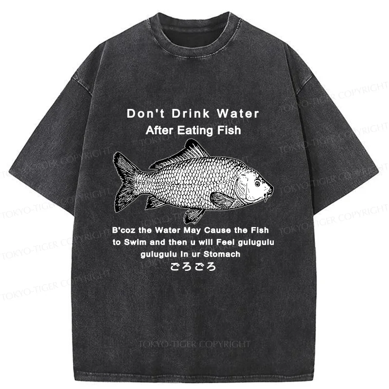 Tokyo-Tiger Stomach Rumbling Funny Washed T-Shirt